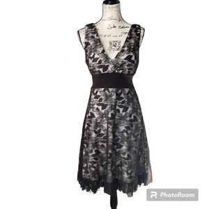 Brown lace floral dress